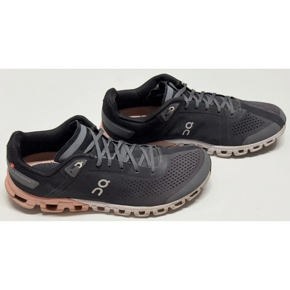 On Cloudflow Running Shoes Womens 8.5 Black Rose Pink 35.99234 Sneaker